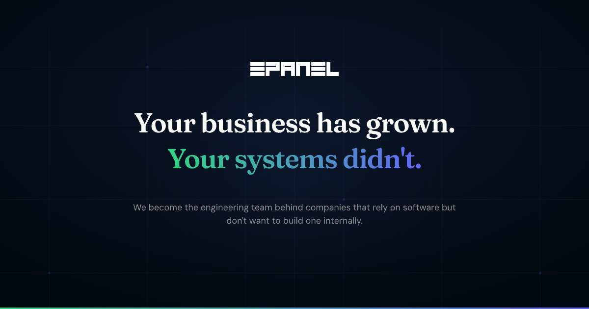 Epanel Epanel Systems | Software sob Medida e Soluções de Integração